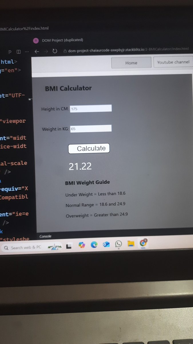 YashPatel162861's tweet photo. ๐ Day 15 of #100DaysOfCode
Today I built 3 mini projects with @chaiwithcode โ
๐น BMI Calculator โ played with formulas & inputs
๐น Guess the Number โ tested logic & conditions
๐น Color Changer โ fun with DOM & events
#JavaScript #WebDevelopment #CodingJourney #chaiwithcode https://t.co/HW6A2Fqe91