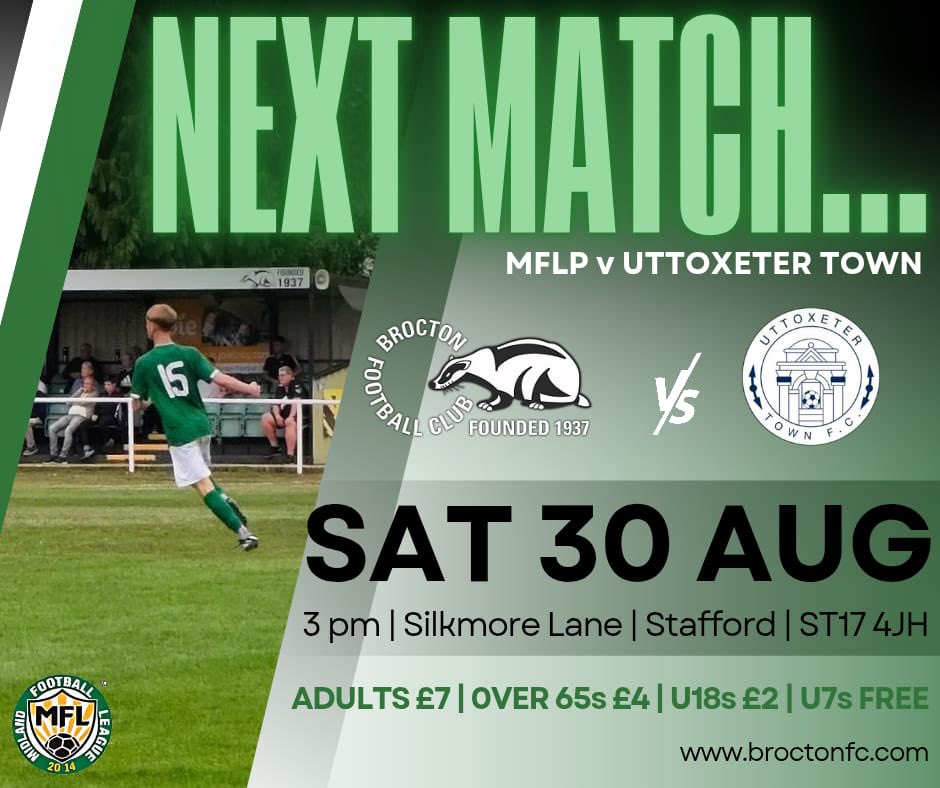 broctonfc's tweet image. Stafford Rangers and Town both away this weekend, so why not head to Silkmore for some more @MidlandLeague action!!!