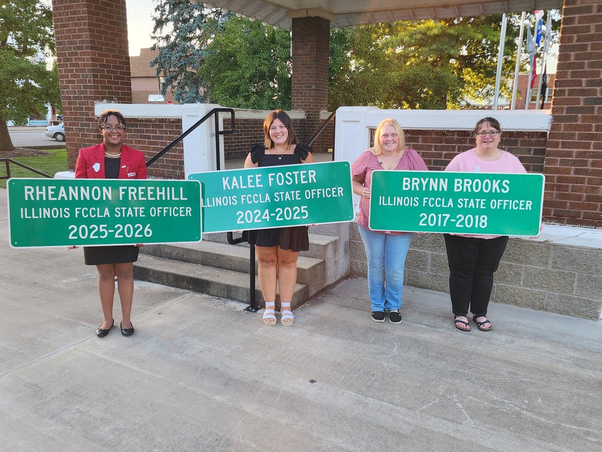 Thanks to the City of Cuba for their partnership to help provide road signs for our Illinois FCCLA State Officers from Cuba High School. #WINTHEDAY #MAKETODAYCOUNT #FCCLASTATE