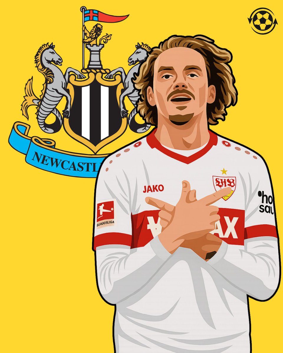 DeadlineDayLive's tweet photo. 🚨 𝗕𝗥𝗘𝗔𝗞𝗜𝗡𝗚: Newcastle have agreed a deal to sign Nick Woltemade from Stuttgart.
€85M fee + €5M add ons. THE DEAL IS DONE. He's on his way to England.
(Source: @Plettigoal) https://t.co/cWWhzCw1ba
