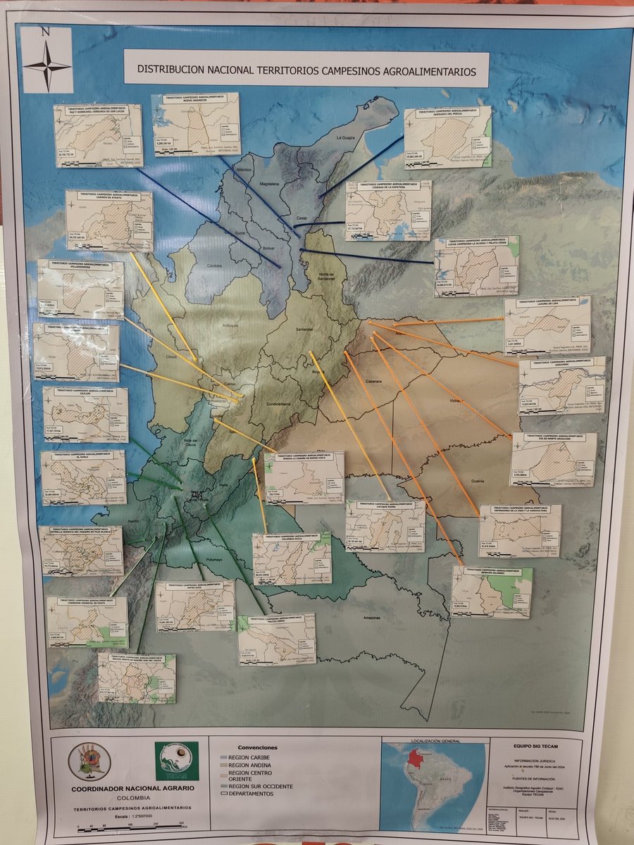 📍Hoy tenemos 29 Territorios Campesinos Agroalimentarios (TECAM) declarados en todo el país ✊✊✊

🌻La meta es seguir avanzando en nuestro ahínco de hacer la Reforma Agraria Integral y Popular que Colombia necesita.

#TecamEs Lucha
#ElCampoSeRespeta