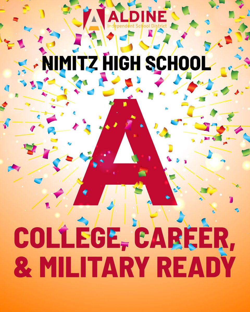 🐾 Cougars are on the prowl! Nimitz earned an A in CCMR Readiness. When you lead with pride, success follows! #AldineStory