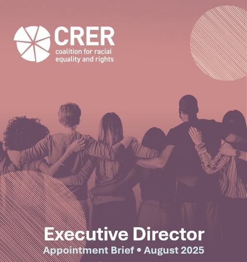Coalition for Racial Equality and Rights (CRER) is seeking our next Executive Director. 

We're pleased to be working with Harris Hill Recruitment to find exceptional candidates with the vision to take our work forward.

To apply, find out more at: harrishill.co.uk/job/executive-…