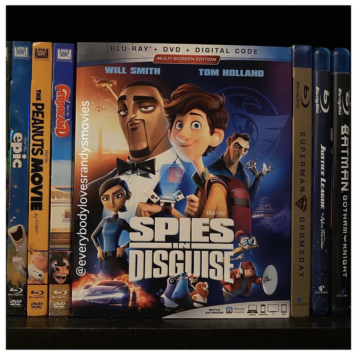 RandysMovies's tweet image. Movie: #SpiesInDisguise (2019)

Starring: #WillSmith #TomHolland #RashidaJones #BenMendelsohn #RebaMcEntire #RachelBrosnahan #KarenGillan #DJKhaled #MasiOka #CarlaJimenez

Directed By: #NickBruno and #TroyQuane

#BluRay 
#MovieNerd 
#MovieCollector
#BluRayCollection…