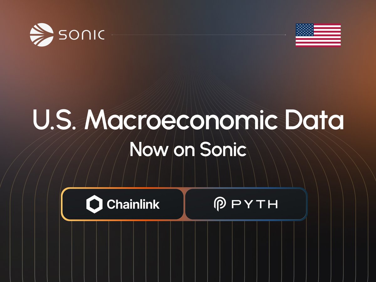 Sonic Labs (@soniclabs) on Twitter photo The U.S. Department of Commerce is publishing economic data on-chain through @Chainlink and <a href="/PythNetwork/">Pyth Network 🔮</a>.
Sonic is a key player in the initial cohort of participating networks.
🧵 Let’s unpack what this means for Sonic. The U.S. Department of Commerce is publishing economic data on-chain through @Chainlink and <a href="/PythNetwork/">Pyth Network 🔮</a>.
Sonic is a key player in the initial cohort of participating networks.
🧵 Let’s unpack what this means for Sonic.