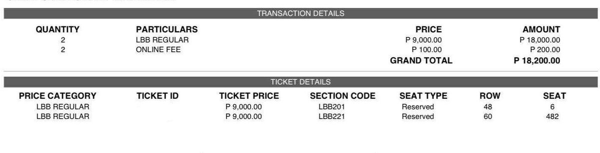 jendeukyeon's tweet photo. @tzujuliee wts lfb twice “this is for” in bulacan 

- LBB 201 ROW 48 SEAT 6
- LBB 221 ROW 60 SEAT 482
- ₱9k + online fee https://t.co/464nVNdEFU