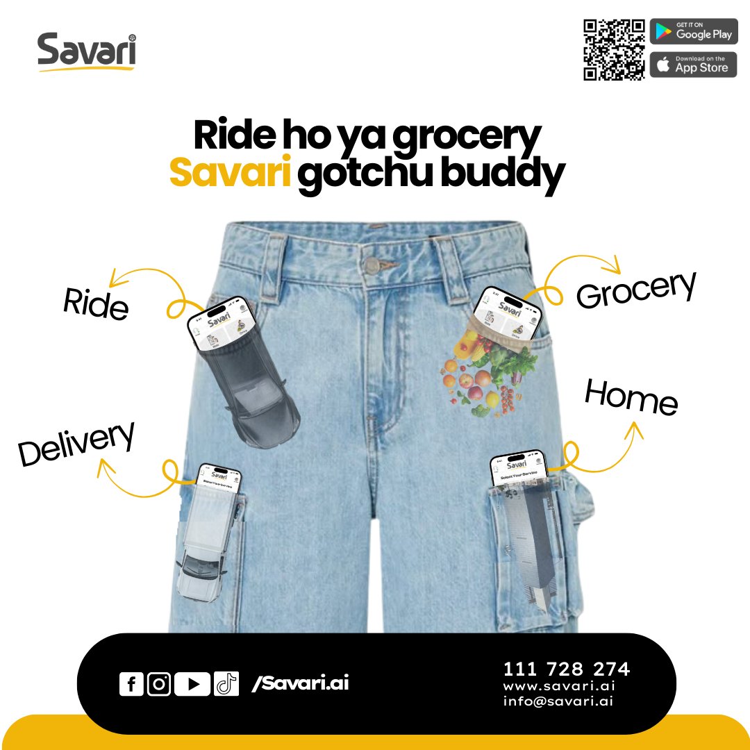 Savari_ai's tweet image. Pocket mein Savari = life sorted
Download the app now!!
savari.ai/download-app

 #SavariApp #LifeSorted #PocketFriendly #GroceryDelivery #RideWithSavari #DeliveryBuddy #AppDownload #SmartLiving #ConvenienceAtHand #SavariGotchu #pakistan #lahore #karachi #Islamabad