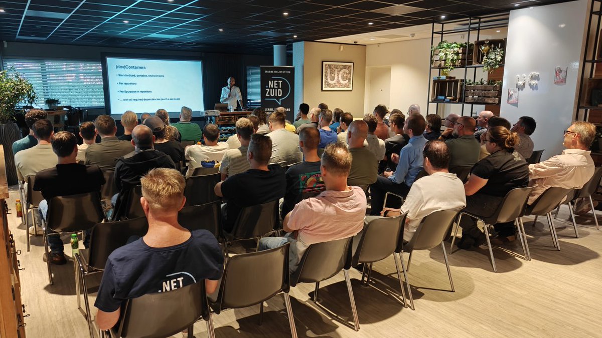 dotNetZuid's tweet photo. And we're off...!!! Starting up again after the summer break with "Dev Containers for Developers" at #UnitedConsumers.

#dotnetzuid #devcontainers https://t.co/yMF1TzLBwS