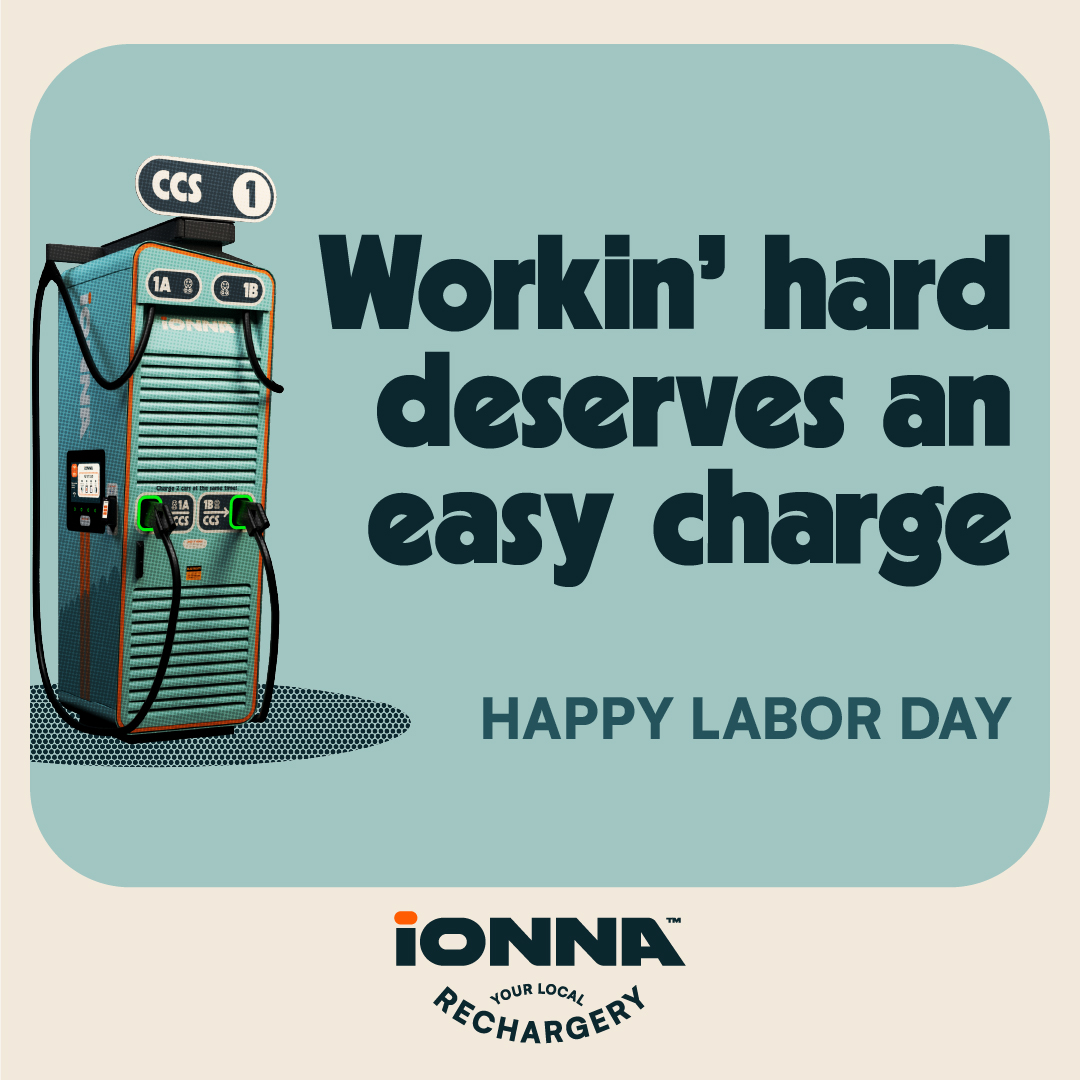 💸 Labor Day Pricing: Charge for 25¢/kWh starting tomorrow, August 29th thru Tuesday, September 2nd!

Workin’ hard deserves an easy charge so while you’re juicin' up, snap a pic and tag us! 

🌞 Save big, share your vibe, and wrap up your summer with us: bit.ly/45THy2T