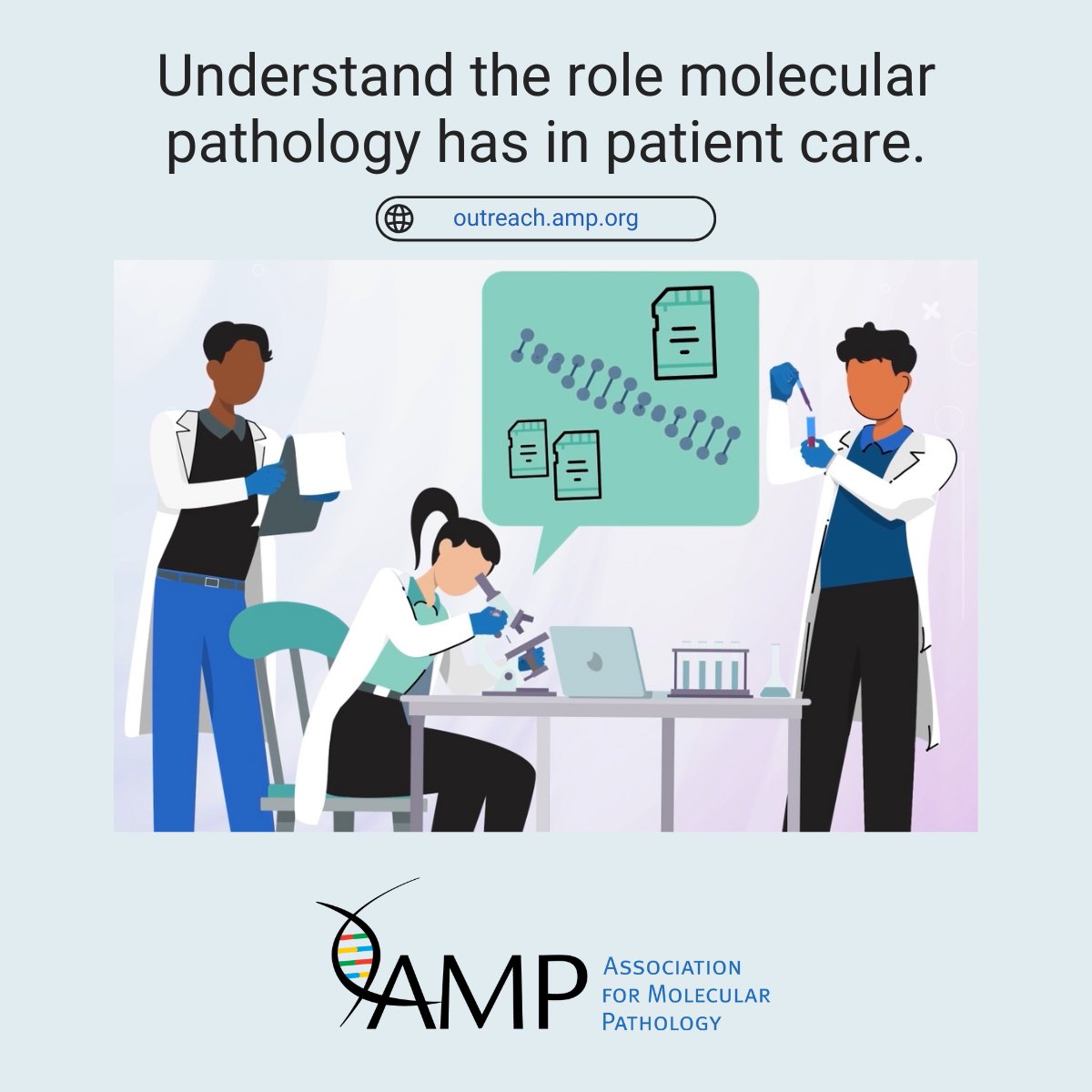 AMPath's tweet photo. 🔬 Many patients don’t fully understand molecular pathology’s role in their care.  This video can help patients and advocates connect the dots between lab work and their care paths.

▶️ Watch and share: https://t.co/VTRBsN9QFM  
 #MolecularPathology #LabMedicine #PatientSupport https://t.co/NeiEE8AFBm