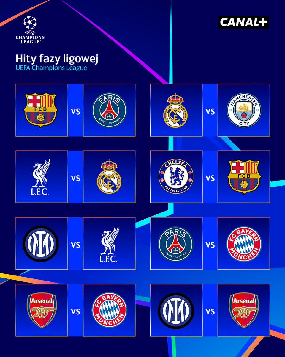CANALPLUS_SPORT's tweet photo. 𝐉𝐄𝐒𝐓 𝐌𝐎𝐂! 🤯 Tak prezentują się najciekawsze rywalizacje fazy ligowej Ligi Mistrzów UEFA 2025/26! 🔝 A przecież to nie wszystko! 🔥 Na który mecz czekacie najbardziej? 👊

📺 Wszystkie spotkania zobaczycie na antenach i w serwisie CANAL+: https://t.co/OFoz9m2gHf https://t.co/jxxoHecL66