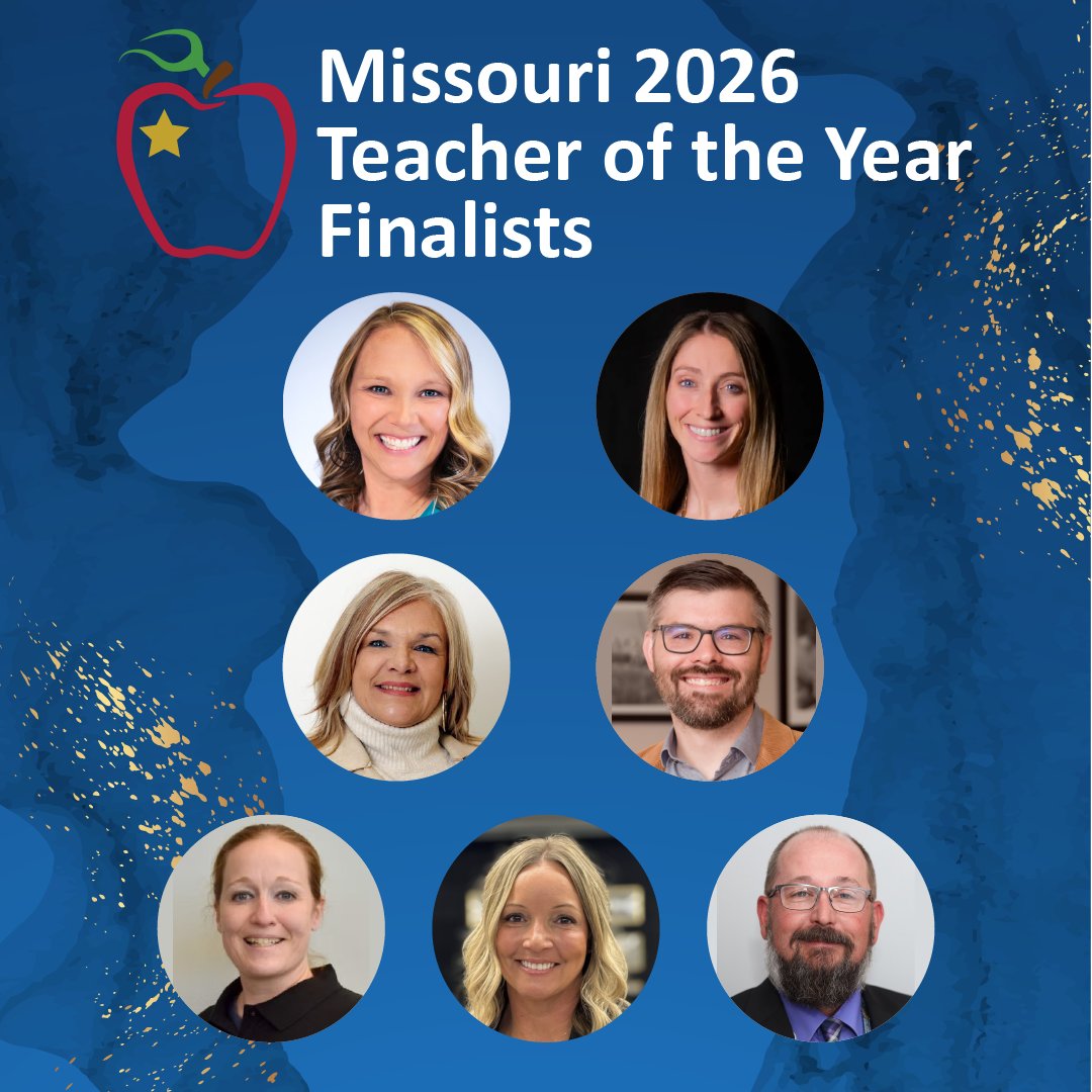 MOEducation's tweet image. Congratulations to all of our 2026 Missouri Teacher of the Year Finalists!
You can see the full list in our news release here: dese.mo.gov/dese-announces… 

#WhatWeDoMatters #MoTOY