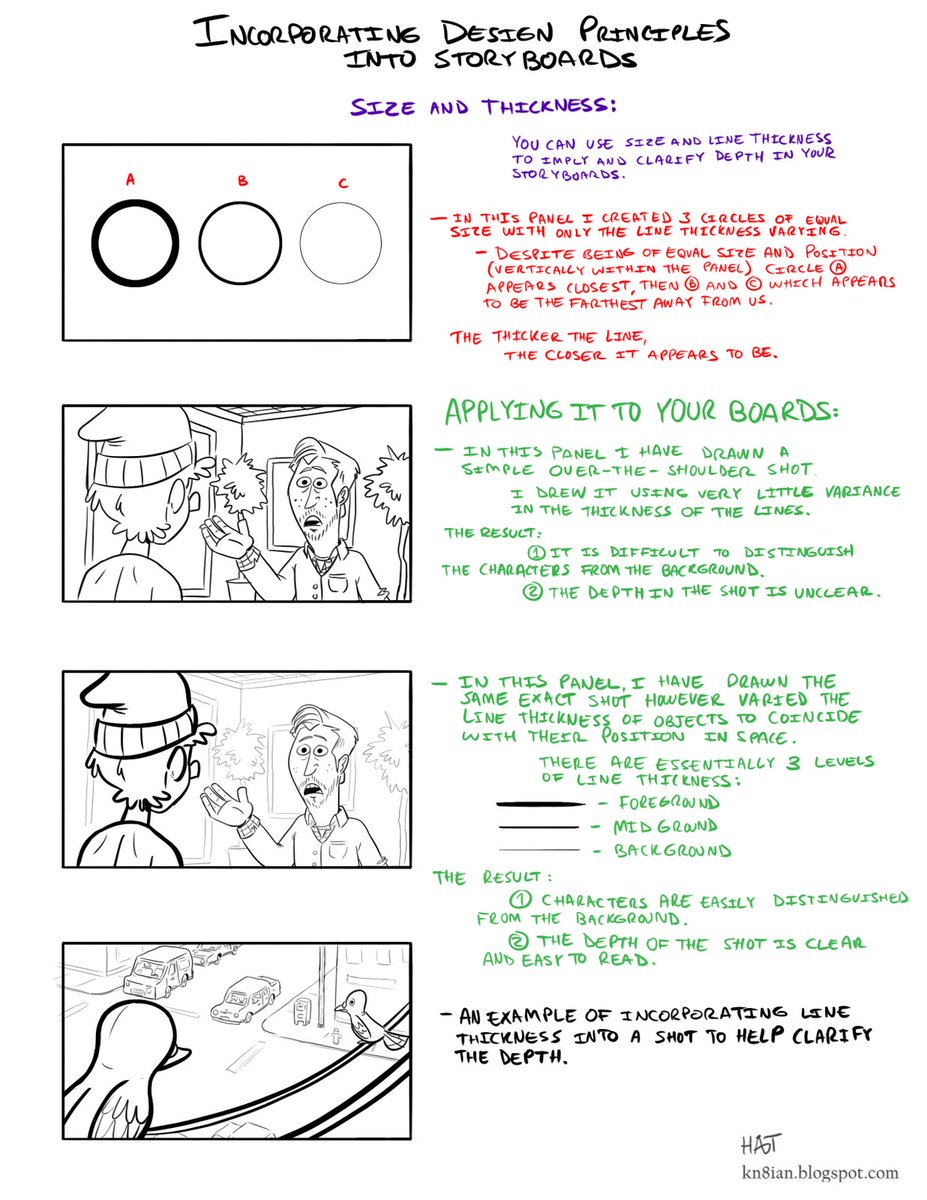TheFramebyFrame's tweet image. Storyboarding and compositional tips from Josh 'Hat' Lieberman about using design principles of line thickness to highlight the focus of the shot!

Source: f.mtr.cool/moytpgykqm

#agorastudio #framebyframe #animation #animator #reference #resource #storyboard