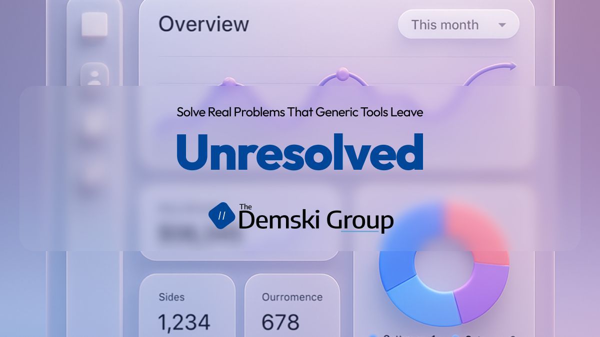 DemskiGroup's tweet image. Stop working around your tools.
Custom dashboards address gaps that off-the-shelf BI platforms can’t fix, bringing everything together in one place.
👉 demskigroup.com/why-more-busin…
#SolveProblems #DashboardSolutions #DataIntegration #DemskiGroup