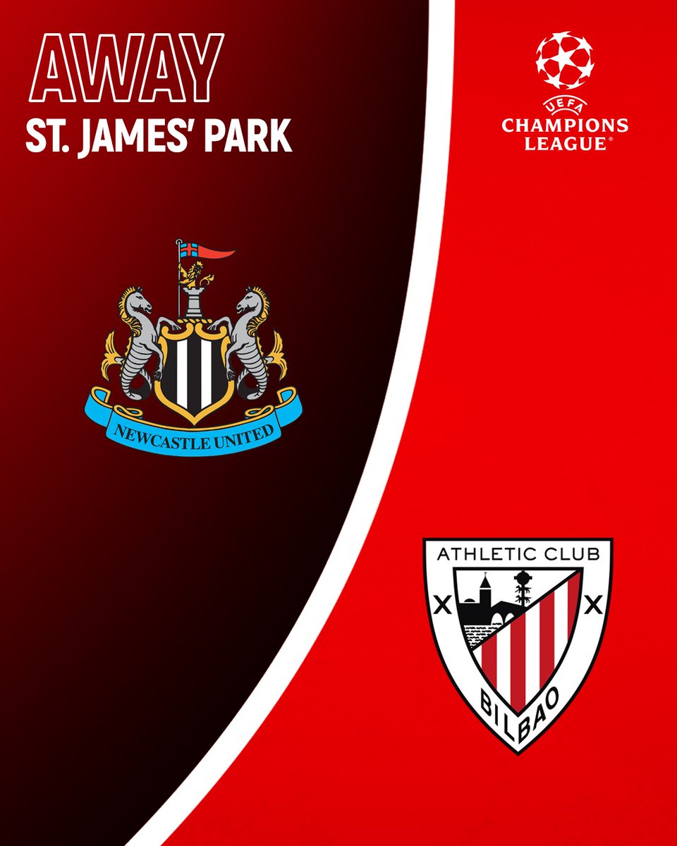 Athletic Club (@athletic_en) on Twitter photo βοΈ Our Pot 4 away opponent!
π <a href="/NUFC/">Newcastle United</a>
Alreet, Toon Army!!
<a href="/ChampionsLeague/">UEFA Champions League</a> I #AthleticClub π¦ βοΈ Our Pot 4 away opponent!
π <a href="/NUFC/">Newcastle United</a>
Alreet, Toon Army!!
<a href="/ChampionsLeague/">UEFA Champions League</a> I #AthleticClub π¦