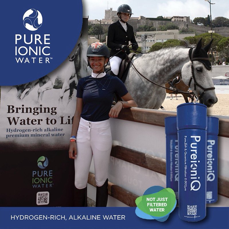 Pureionicwater's tweet image. PureioniQ is Pure Ionic Water - Top International Show Jumper Myrtle Hallion @GCT_events Monaco 2025. Riders used Pure Ionic Water for: ✔ Pre-ride cooling ✔ Clean, rehydrating sips between rounds ✔ Mist tents and showers for horses post-jump. #EquineExcellence #PureIonicWater