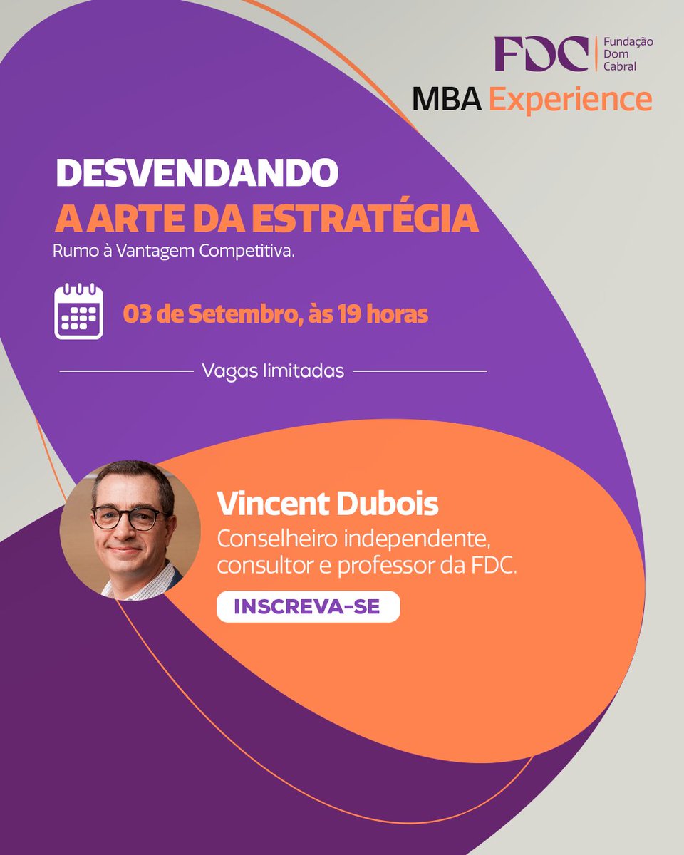 Fundação Dom Cabral (@domcabral) on Twitter photo Pronto(a) para uma imersão valiosa no próximo MBA Experience? Vamos explorar elementos vitais para construir uma estratégia sólida e conquistar vantagem competitiva duradoura💪
Inscreva-se agora e participe! bit.ly/4oTHKYO Pronto(a) para uma imersão valiosa no próximo MBA Experience? Vamos explorar elementos vitais para construir uma estratégia sólida e conquistar vantagem competitiva duradoura💪
Inscreva-se agora e participe! bit.ly/4oTHKYO