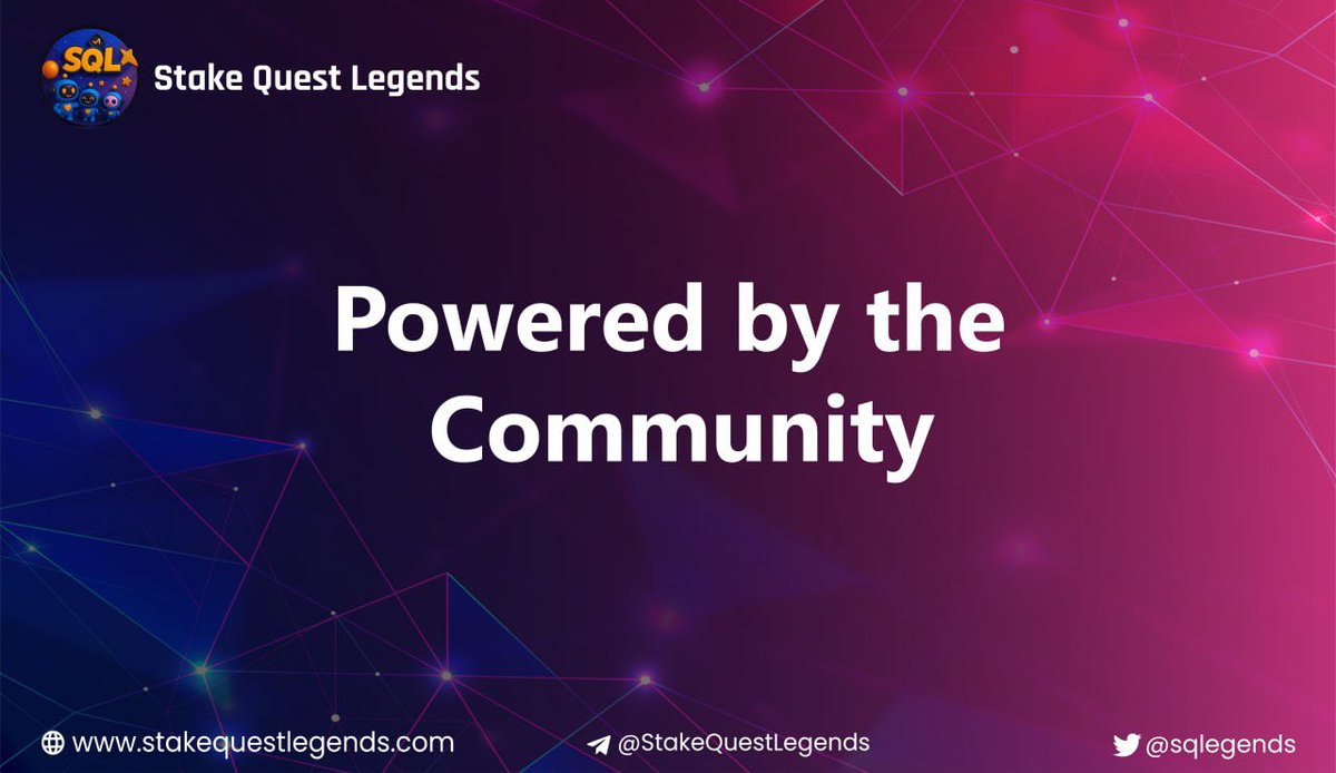 📣 Powered by the Community 🌐

At StakeQuest Legends, players aren’t just participants — they’re decision-makers.
That’s why we’re building a DAO governance model from the ground up.

Here’s what it means for $SQL holders:
✔️ Proposal Power – Submit ideas that shape the