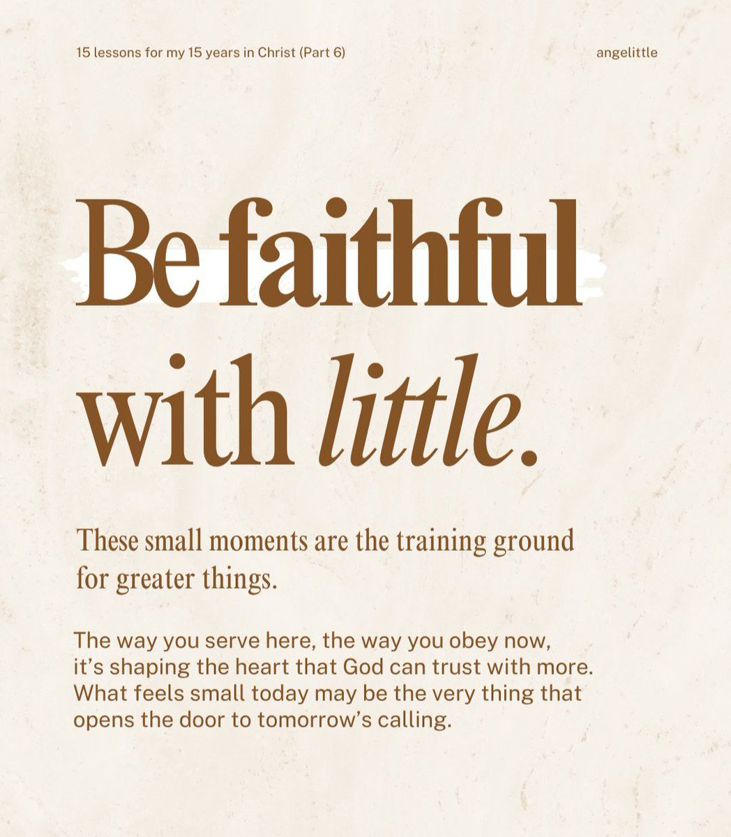 Be faithful with little.