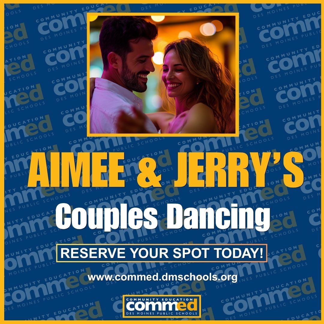 DMPSCommunityEd's tweet image. 🕺💃 Ready to hit the dance floor?

✨ Aimee &amp;amp; Jerry’s Couples Dancing
🤠 Line up with A&amp;amp;J’s Line Dancing
🎶 Country Soul Line Dancing
🧡 Soul Line Dancing – fun, fitness &amp;amp; friends!

👉 Reserve your spot: commed.dmschools.org/programs/adult…

#DMPS #DanceTogether #CommunityEd #DesMoines