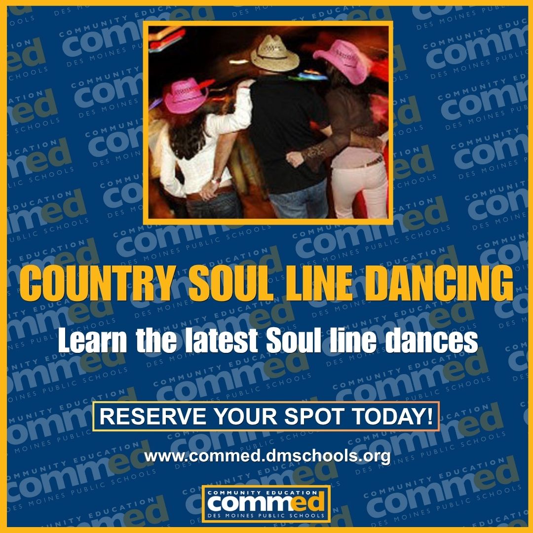 DMPSCommunityEd's tweet image. 🕺💃 Ready to hit the dance floor?

✨ Aimee &amp;amp; Jerry’s Couples Dancing
🤠 Line up with A&amp;amp;J’s Line Dancing
🎶 Country Soul Line Dancing
🧡 Soul Line Dancing – fun, fitness &amp;amp; friends!

👉 Reserve your spot: commed.dmschools.org/programs/adult…

#DMPS #DanceTogether #CommunityEd #DesMoines