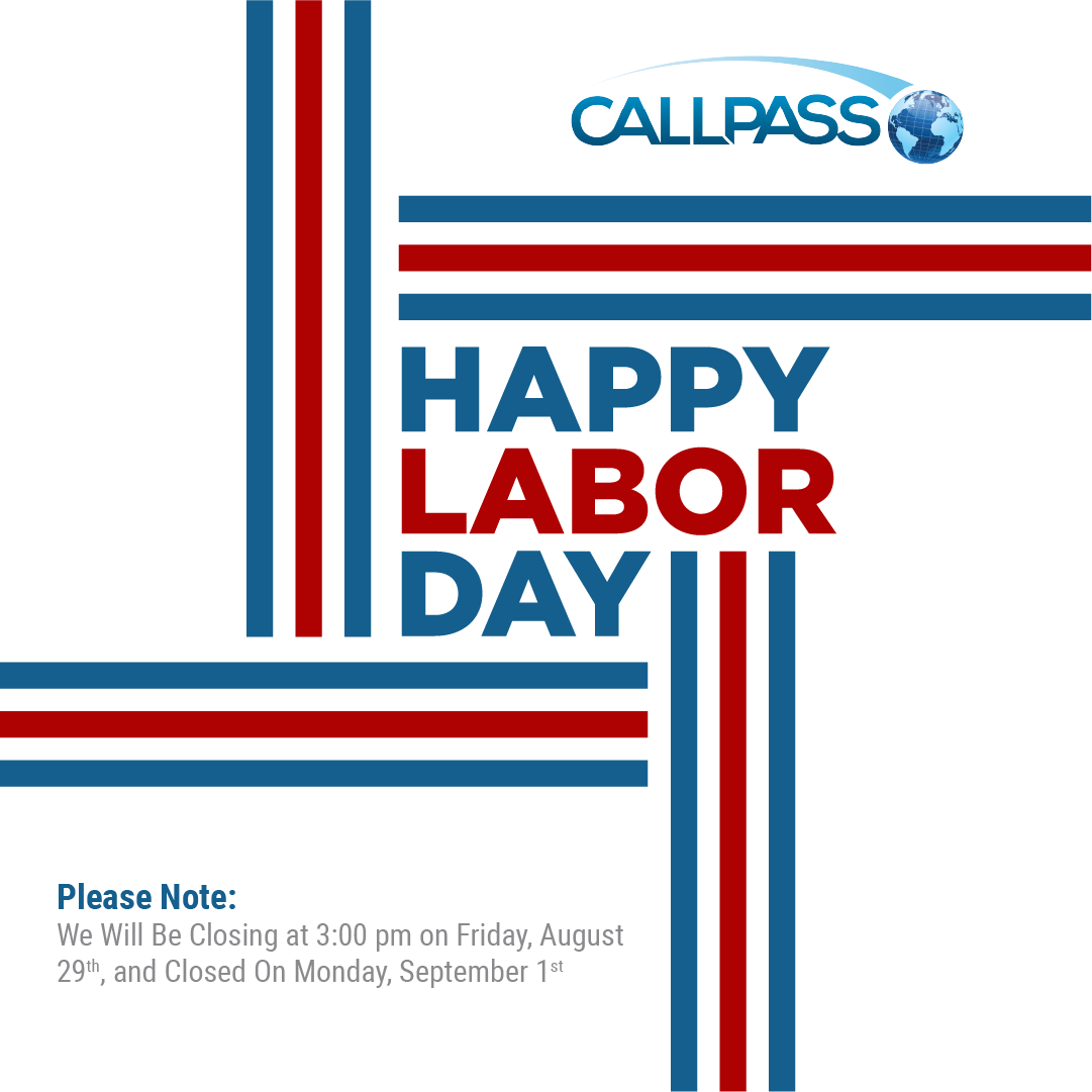 Happy Labor Day Weekend from CallPass! 🇺🇸

As we celebrate the hard work that keeps our communities moving, our team will be adjusting hours for the holiday weekend.

We hope you have a safe holiday weekend! 
#CallPass #LaborDay #FleetManagement #AssetTracking #IoT #TampaBay