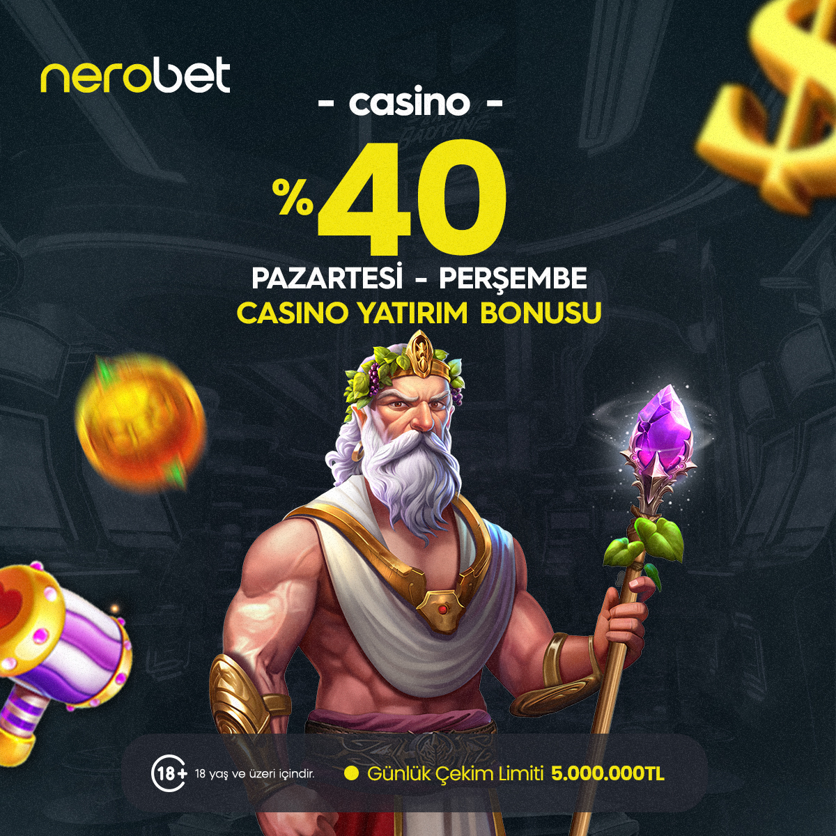 Casino keyfine %40 bonusla başla! 
NEROBET 📲 t2m.io/NRTW 

Sadece Pazartesi – Perşembe fırsatını kaçırma!

#nerobet #giriş #casino
