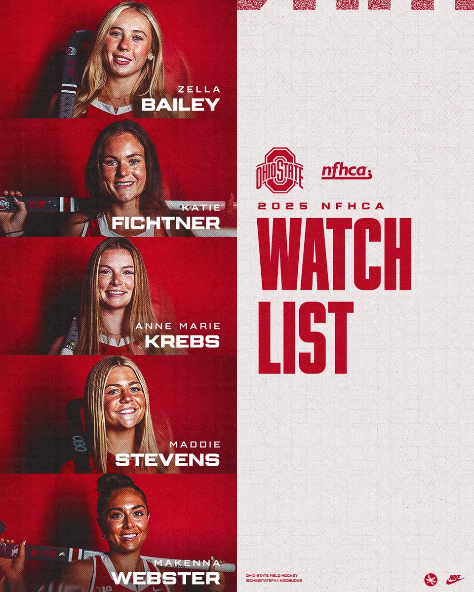 5⃣ Buckeyes have been named to the 2025 NFHCA Watchlist!

#GoBucks