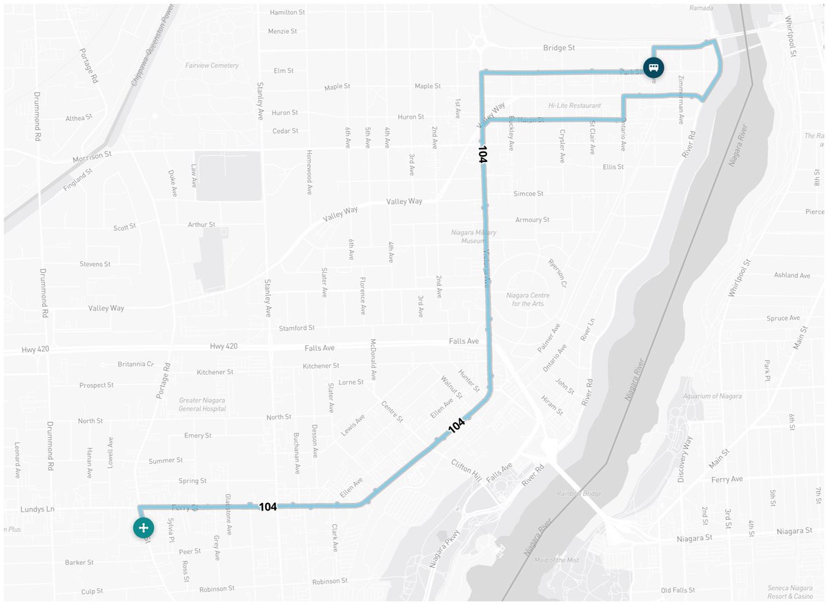 Route 104/204 Victoria Ave
Effective Tuesday, September 2, 2025, the 104/204 will no longer use the Walnut Street/Ellen Avenue detour; we will return to regular routing using Victoria Avenue in both directions.