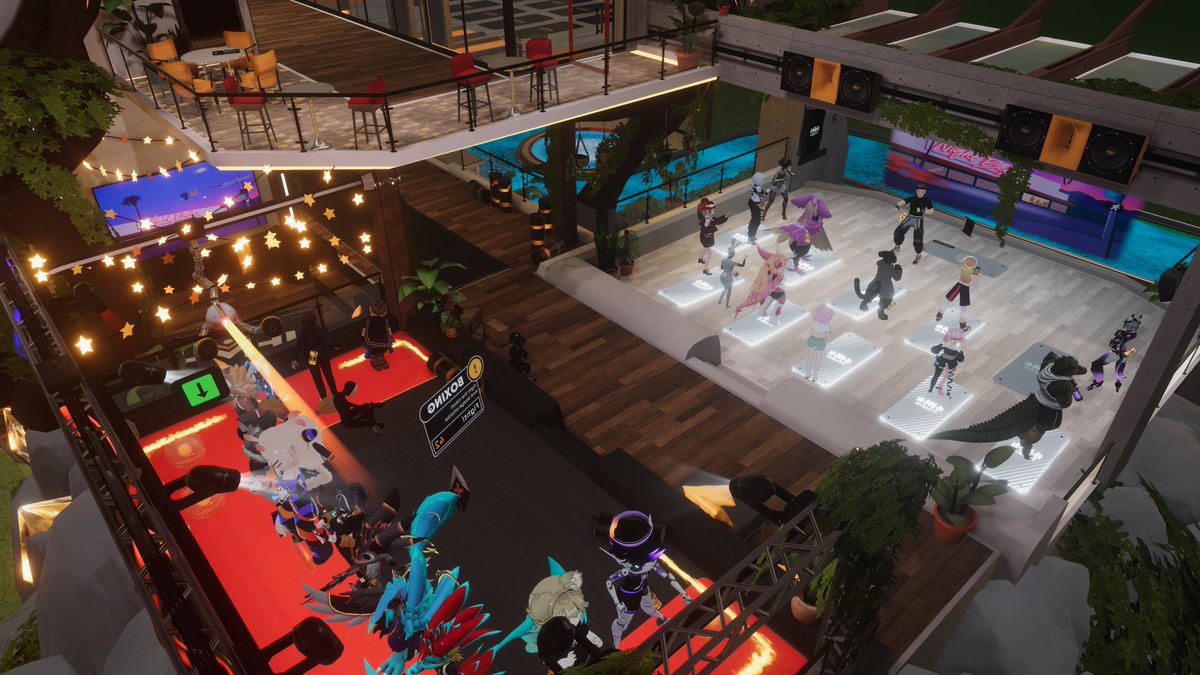 What a great turnout for our first ever music / rhythm based workout event! Stay tuned for when we run another one! 🎵💪 #VRChat #VRChat_world