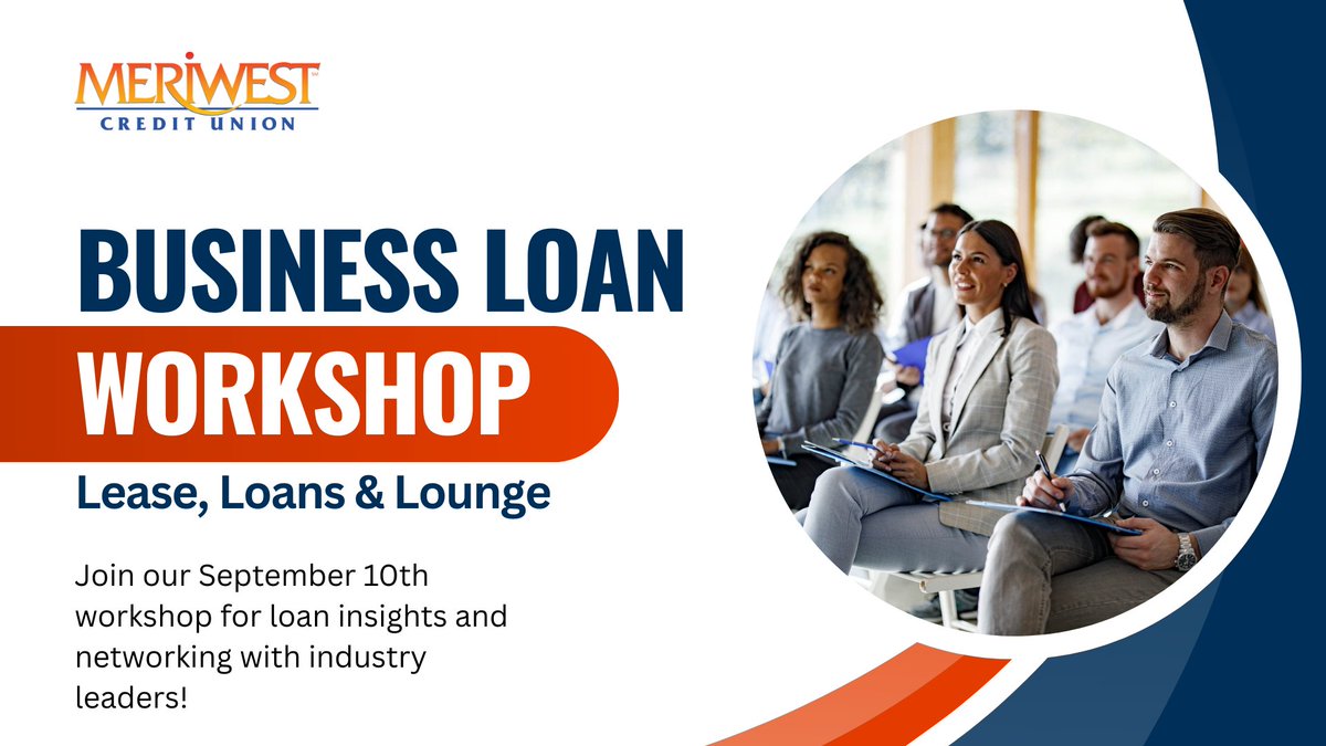Meriwest Credit Union (@meriwest) on Twitter photo Don’t miss our first Business Loan Workshop on Sept. 10th with <a href="/VNARP_SV/">VNARP</a> & GD Commercial LLC! 🚀
Join our COO, Chad Maze, for expert loan insights, network with top industry pros, and grow your business.
➡️ Register now: tinyurl.com/4efevvch.
#GrowYourBusiness Don’t miss our first Business Loan Workshop on Sept. 10th with <a href="/VNARP_SV/">VNARP</a> & GD Commercial LLC! 🚀
Join our COO, Chad Maze, for expert loan insights, network with top industry pros, and grow your business.
➡️ Register now: tinyurl.com/4efevvch.
#GrowYourBusiness