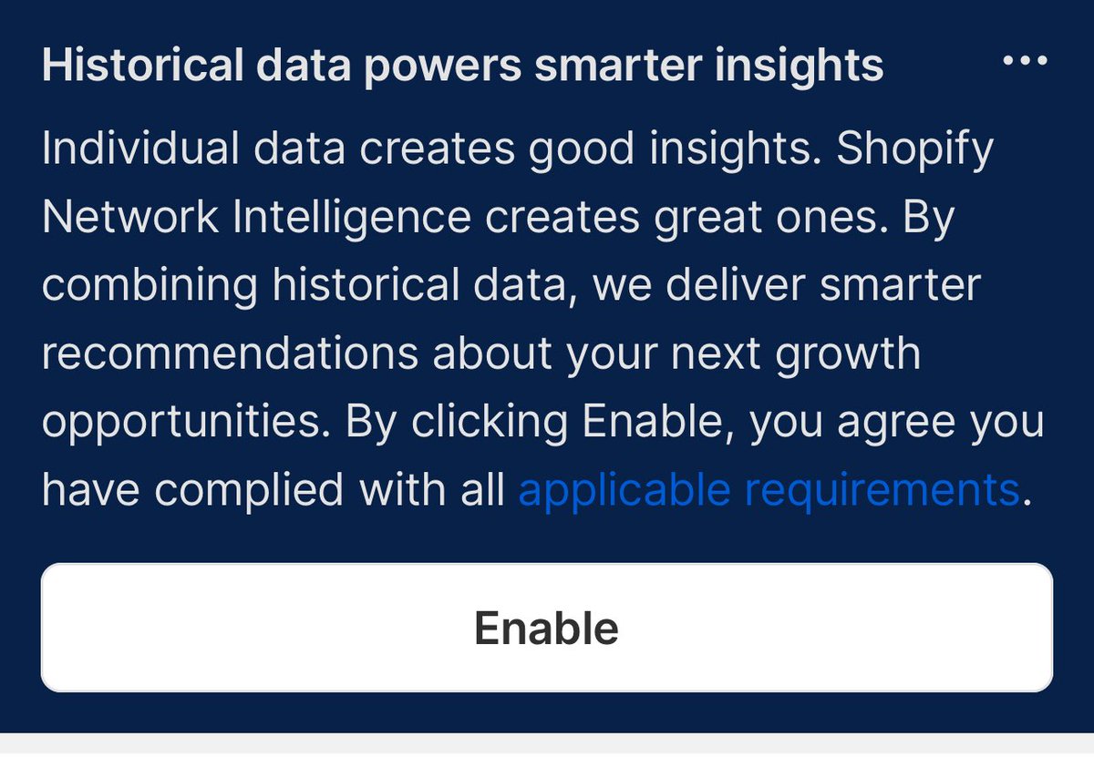 Hugo_Lewis's tweet image. Who do I know in DTC / consumer that has switched on @Shopify Network Intelligence? I’m keen to find out a bit more…