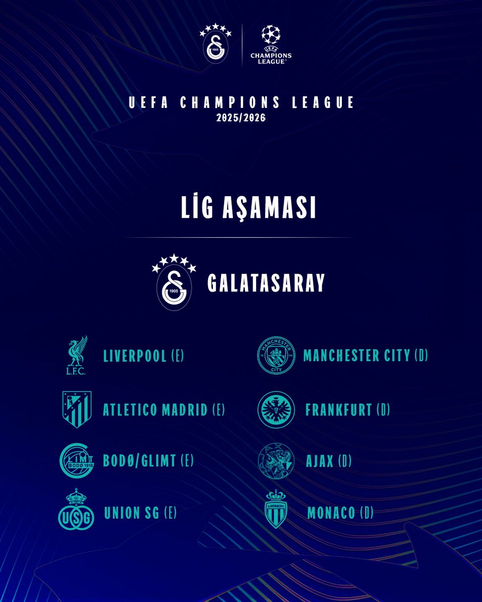👋 <a href="/ChampionsLeague/">UEFA Champions League</a>’de rakiplerimiz belli oldu. ✅

#UCLdraw