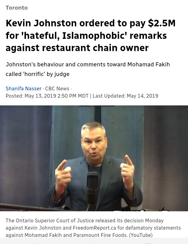 <a href="/mario4thenorth/">Mario Zelaya</a> I suggest the knuckle dragging Islamaphobes google Kkkevin J Johnson-remember him-the angy little wee man? No? b/c he got TF out of Canada to avoid the $2.5million Judgment Mr Kakin won against him