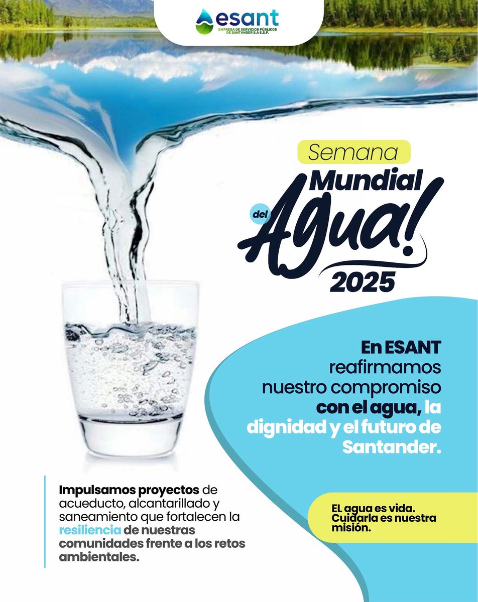 El agua es vida. 💧
Es un derecho que compartimos y una responsabilidad de todos.

🌍 Cada gota cuenta.
🌍 Cada acción importa.
🌍 ¿Qué estás haciendo hoy para protegerla?

Sumate al cambio. 🌱
#SemanaDelAgua #CuidemosElAgua #AguaParaTodos #Sostenibilidad #CadaGotaCuenta