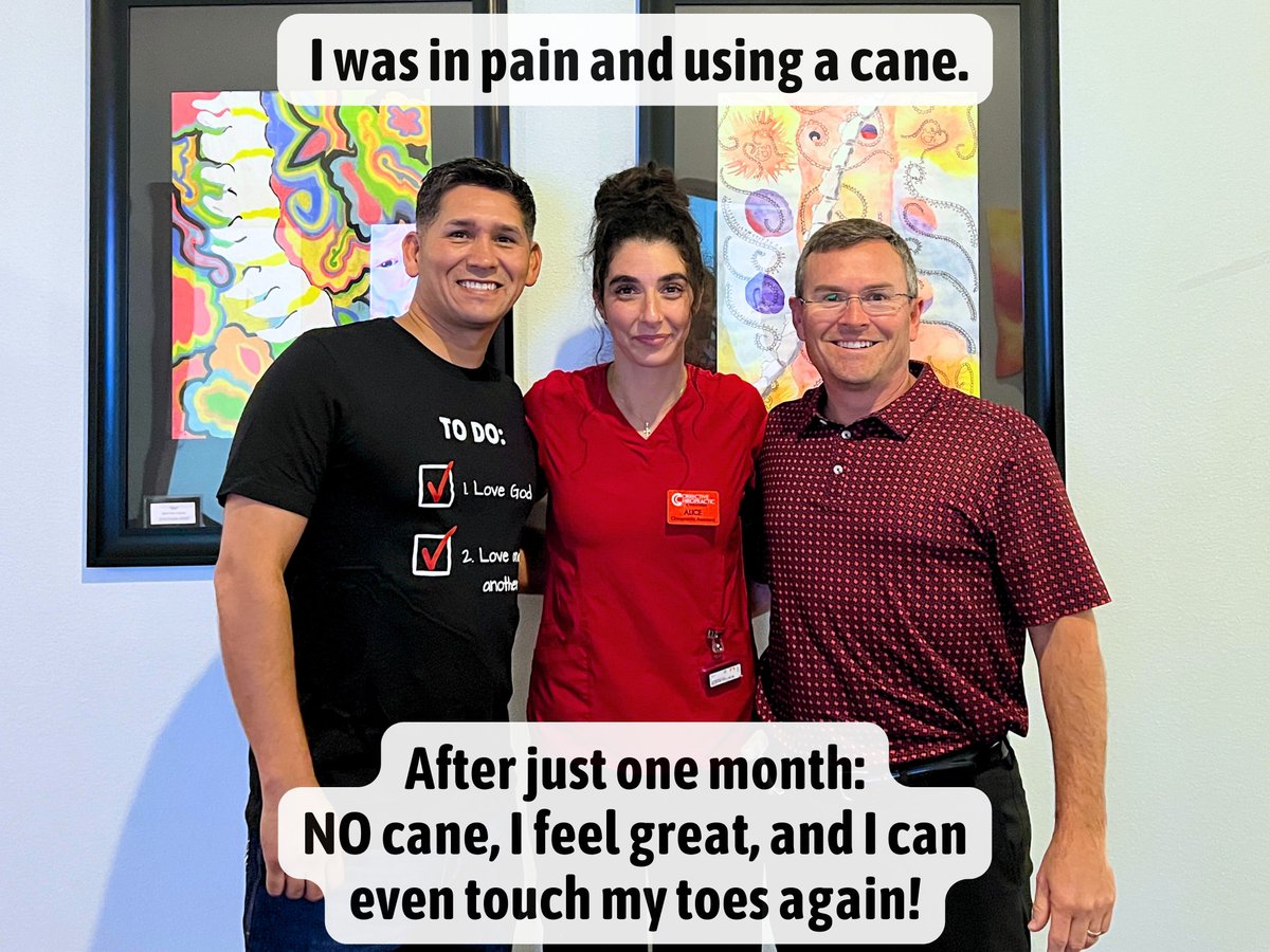 Chiropractor_TX's tweet photo. Francisco is a Veteran and due to military injuries, he was in chronic pain and using a cane to walk around. After a month of care with Dr. Jason, Francisco is feeling much stronger, pain is greatly reduced, and he’s getting around without a cane! That's wonderful news!! https://t.co/M0vHyBdAeu