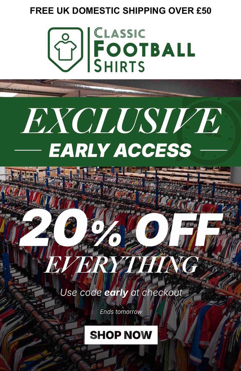 ๐๐
ธ๐
ฝ๐
บ๐ - Football Shirts (@winksfootball) on Twitter photo I asked and they delivered! Thanks <a href="/classicshirts/">Classic Football Shirts</a>
Click the below link and use discount code early to get 20% off ๐
Happy shopping ๐๏ธ๐
๐
fas.st/t/Fkex8AK3 I asked and they delivered! Thanks <a href="/classicshirts/">Classic Football Shirts</a>
Click the below link and use discount code early to get 20% off ๐
Happy shopping ๐๏ธ๐
๐
fas.st/t/Fkex8AK3