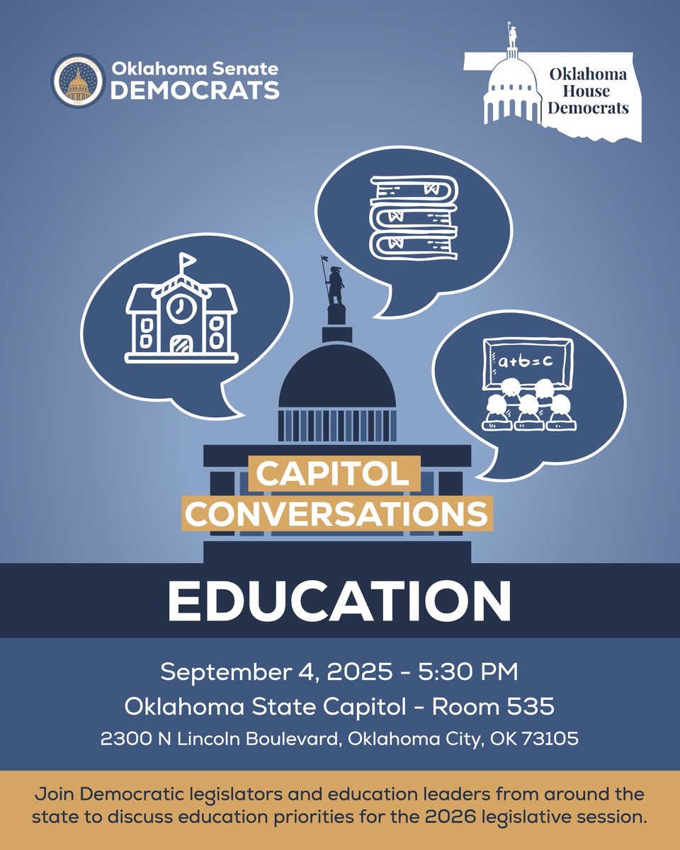 The public is invited to share their views on education as part of Legislative Democrats’ Capitol Conversations on Thursday, Sept. 4. Read the full release: bit.ly/45CjsuS
