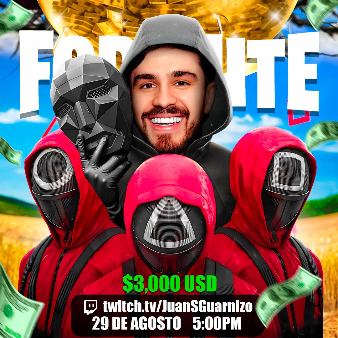 Epic Games me invitó a hostear un torneo de Squid Game en Fortinte. Será el día de mañana 29 de agosto a las 5pm (hora MX) y tendrá 3k dls en premios. 🦑

Son 20 participantes y ahora mismo tengo 9 espacios disponibles, si a algún amigo le interesa conteste el tweet o mande DM.