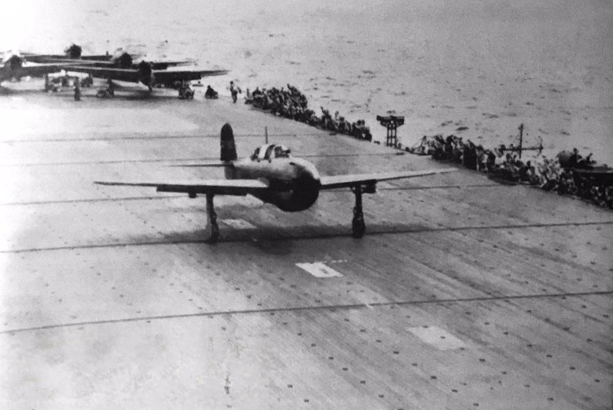 A Japanese Navy Yokosuka D4Y1 Suisei Model 11 "Judy" dive-bomber taking off from the aircraft carrier Jun'yō during the Battle of Philippine Sea (June 19, 1944)