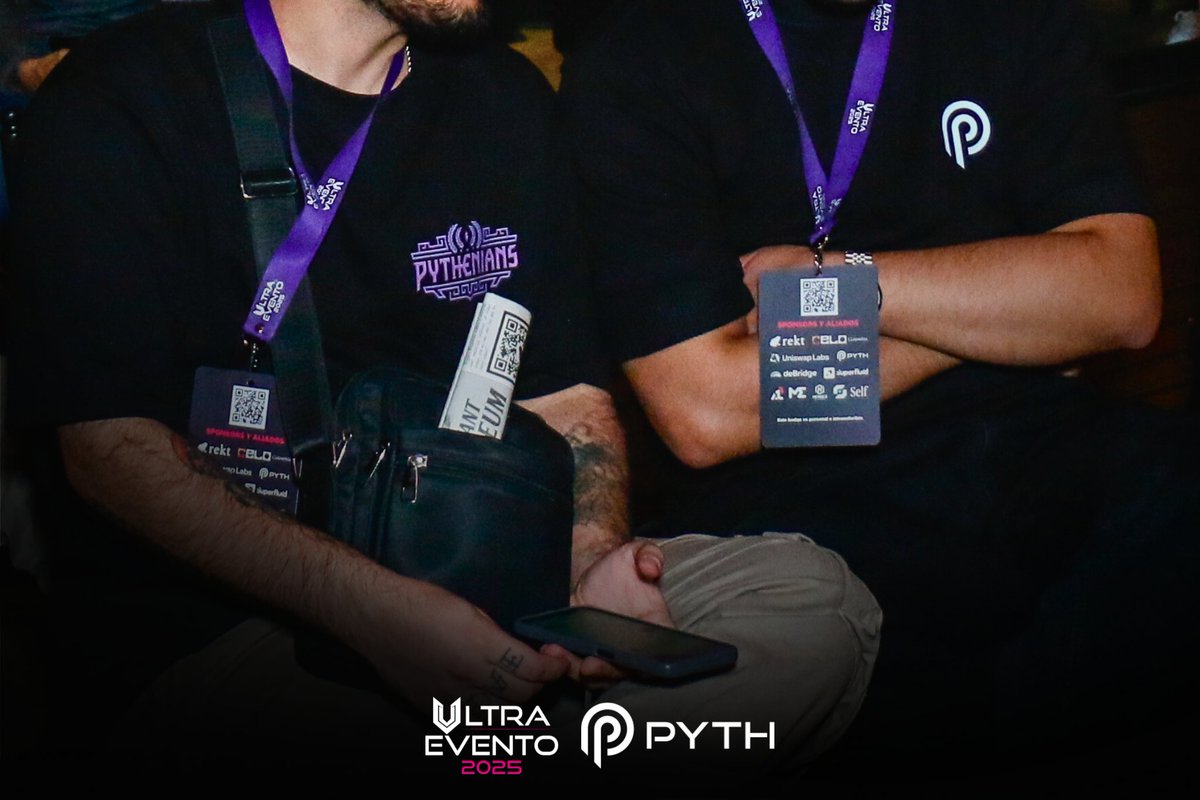 0xwest.nad (@0xwestfury) on Twitter photo Today’s announcement marks a historic step for decentralization adoption and validates <a href="/PythNetwork/">Pyth Network 🔮</a> role as a trusted data source 🧵
<a href="/PytheniansNFT/">Pythenians</a> vibin’ at Ultra Evento 2025 🟣⚡ with <a href="/UltravioletaDAO/">Ultravioleta DAO 🔺</a> Today’s announcement marks a historic step for decentralization adoption and validates <a href="/PythNetwork/">Pyth Network 🔮</a> role as a trusted data source 🧵
<a href="/PytheniansNFT/">Pythenians</a> vibin’ at Ultra Evento 2025 🟣⚡ with <a href="/UltravioletaDAO/">Ultravioleta DAO 🔺</a>