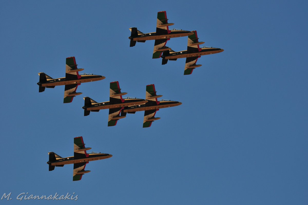 MyronGian's tweet photo. Fursan al Emarat ('Knights of the Emirates') in formation during their display at Athens Flying Week 2023
.
#fursanalemarat @FursanAlEmarat #knightsoftheemirates #fursan #knight #UAE #emirateairforce @modgovae #unitedarabemirates #mb339 #trainer #trainerjet #aermacchi https://t.co/rkoj7hLPbi