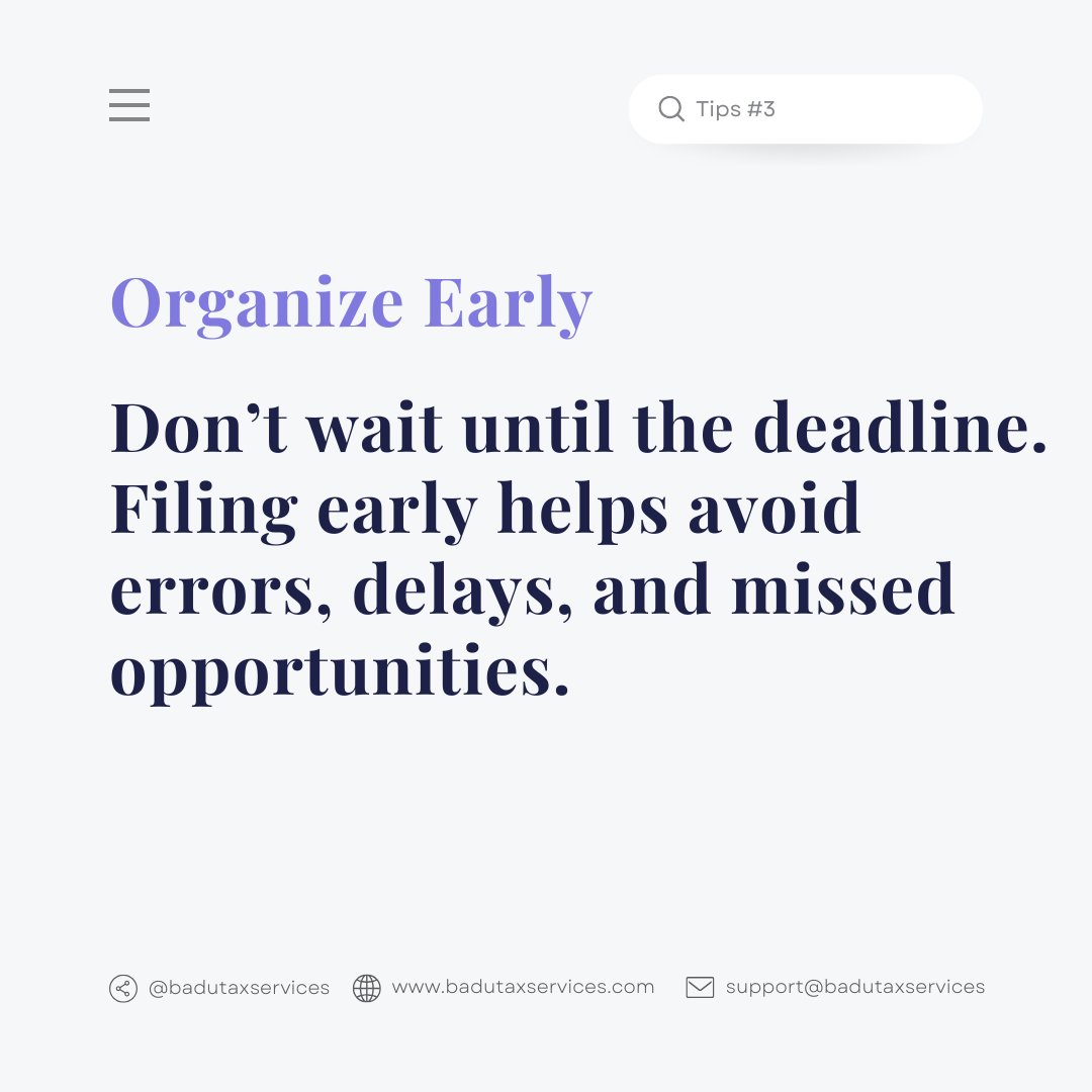 BaduTaxServices's tweet image. 🧠 Tax season doesn’t have to be stressful—make it strategic with Badu Tax Services.

✅ Self-employed? Small biz? We’ve got you covered. 📲 DM us or file here: bit.ly/3D5Pe4E

#TaxTips #BaduTaxServices #FileSmart #FinancialFreedom