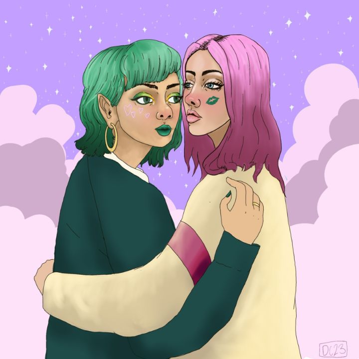 Art of the Day! "Girls in love". Buy at: ArtPal.com/destindraws?i=…