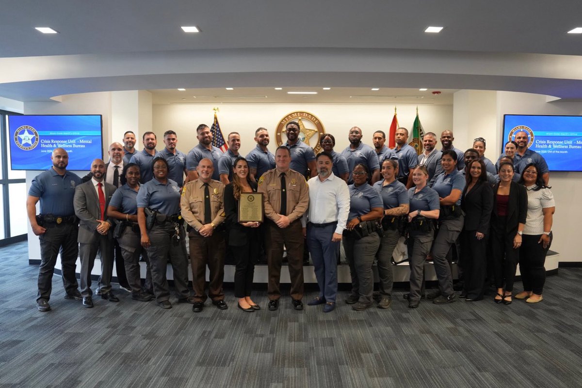 The Miami-Dade Sheriff’s Office is proud to recognize the Mental Health &amp; Wellness Bureau – Crisis Response Unit (CRU) as our Unit of the Month for June 2025.

The CRU is made up of highly trained deputies, MDFR paramedics, counselors, and mental health professionals who respond