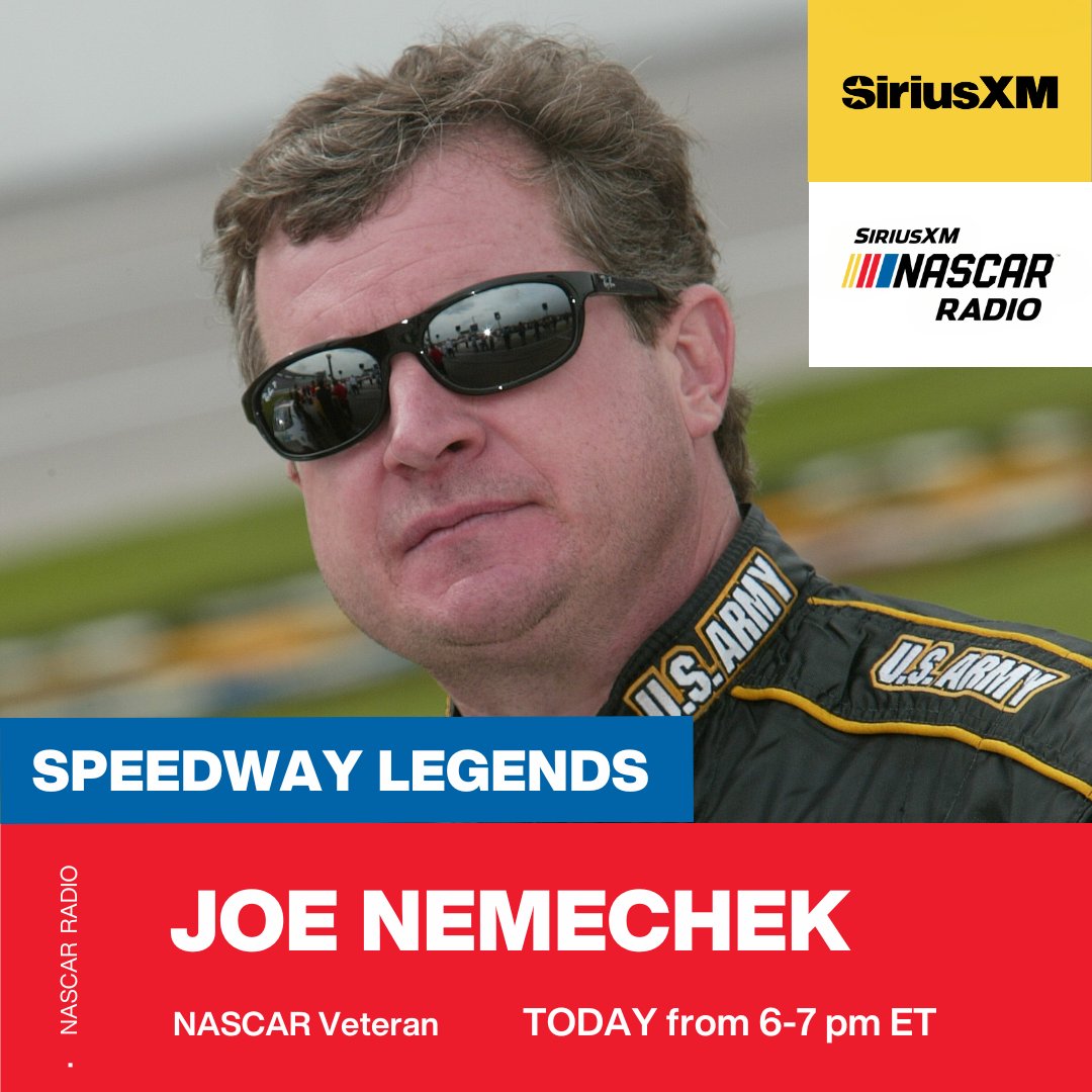 SiriusXM NASCAR Radio (Ch. 90) (@siriusxmnascar) on Twitter photo 🏆 4 Cup wins
🏆 16 NXS wins and a championship
🏆 1,197 national series starts
🏆 One hell of a legacy
<a href="/FrontRowJoe87/">Joe Nemechek</a> tells his story in his words on a brand new #SXMSpeedway Legends TONIGHT at 6 pm ET on Ch. 90.
LISTEN → sxm.app.link/NASCARRadio 🏆 4 Cup wins
🏆 16 NXS wins and a championship
🏆 1,197 national series starts
🏆 One hell of a legacy
<a href="/FrontRowJoe87/">Joe Nemechek</a> tells his story in his words on a brand new #SXMSpeedway Legends TONIGHT at 6 pm ET on Ch. 90.
LISTEN → sxm.app.link/NASCARRadio