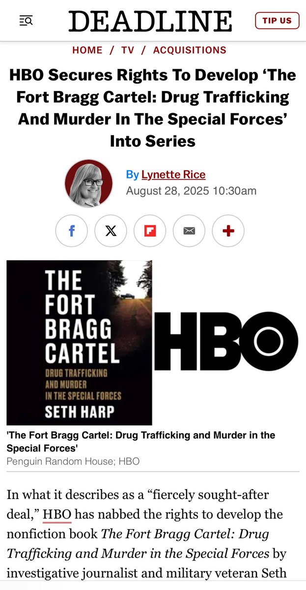 sethharpesq's tweet photo. My agent in LA tells me that this is a big deal. HBO has acquired the rights to adapt my book into a scripted TV series. To maintain the artistic integrity of the work, I have signed on as executive producer. https://t.co/ZB7Mq1Bdj8