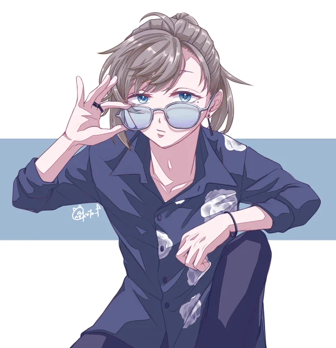 #かな絵 ポニテお兄さん