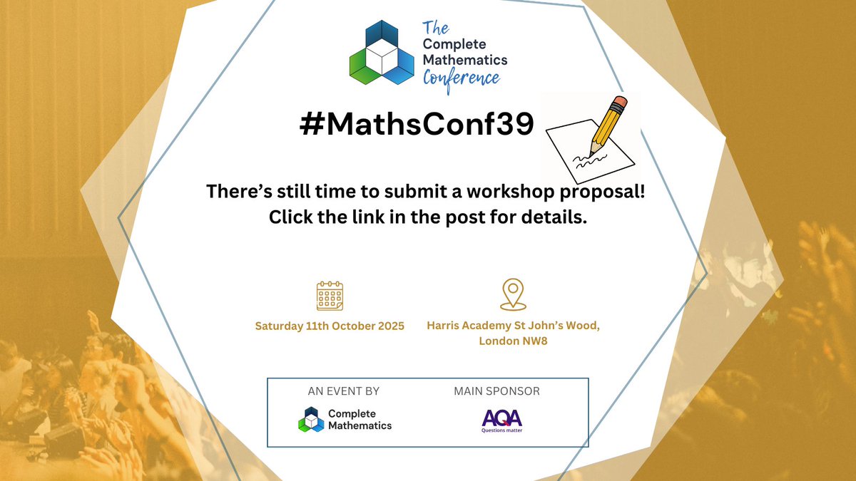 📢 At #MathsConf, the magic has always come from teachers sharing with teachers - practical ideas that genuinely work in the classroom.

If you’ve never presented before and feel a little nervous, you’re not alone. Our team will support you in shaping your workshop, and our