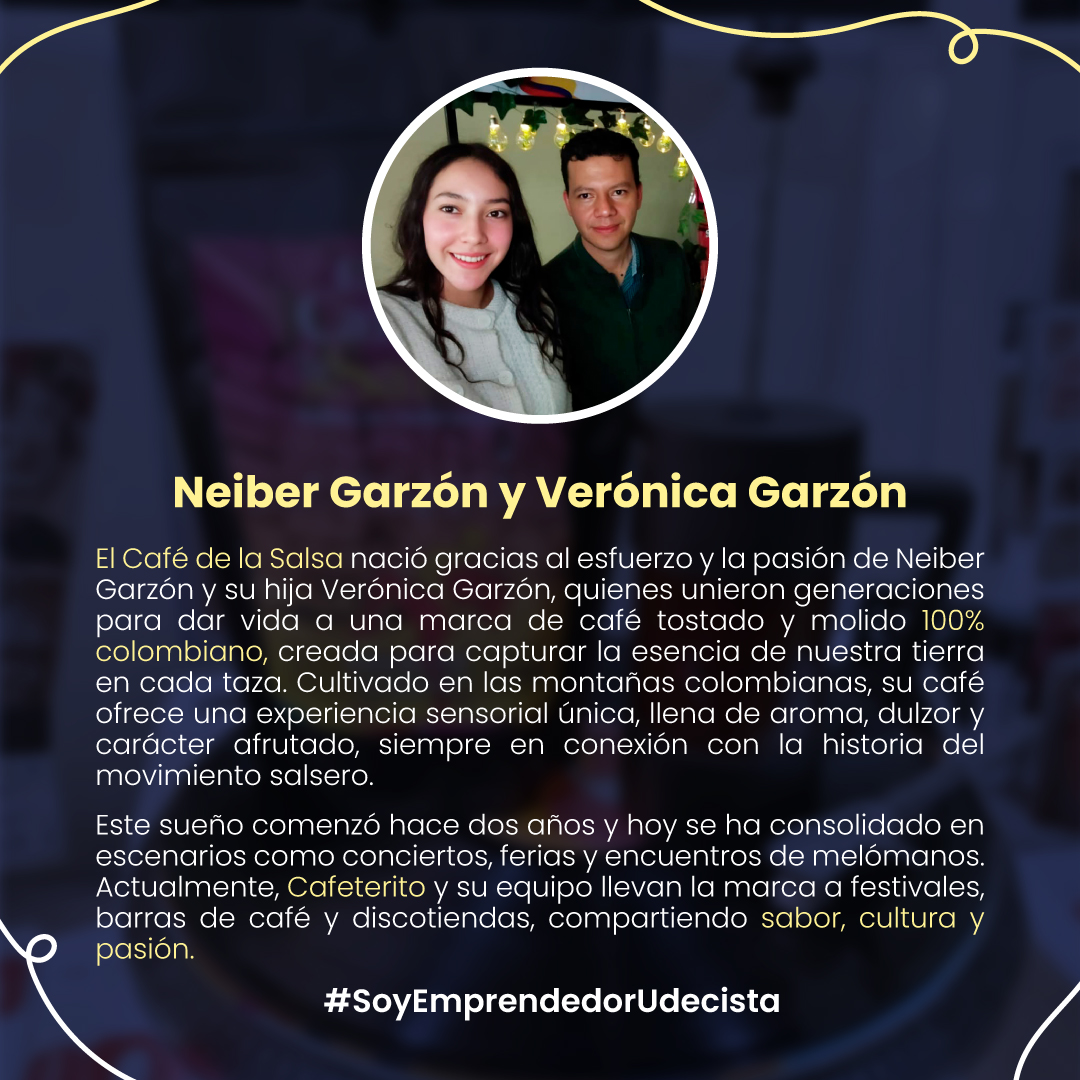 Universitariad4's tweet image. ☕🎶 Tradición, cultura y sabor en cada taza.
 El Café de la Salsa, creado por Neiber y Verónica Garzón, une el café 100% colombiano con la pasión salsera.
👉 Conoce más: blogs.eltiempo.com/salsa-letra-cl…
#CaféDeLaSalsa #SoyEmprendedorUDecista